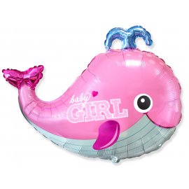 Globo Ballena Baby Girl 86 x 66 cm