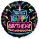 Globo Neon Happy Birthday 45 cm