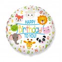 Globo Jungle Animals Happy Birthday 45 cm