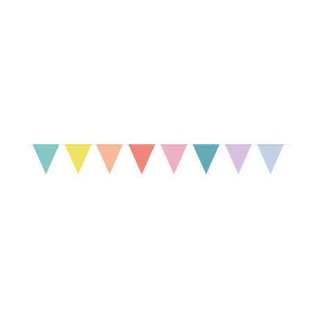 Banderin Triangulos Color Pastel 10 m - Conver Party