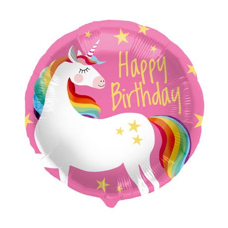 Globo Unicornio Mágico Cumpleaños 45 cm