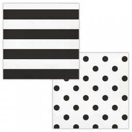 Black Velvet Dots and Stripes